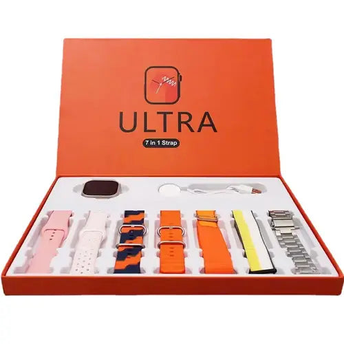Ultra Smart Watch 7-in-1 Combo with 7 Premium Straps (Random Colors)